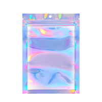 Bolsas de Embalaje Transparentes Holográficas Z15, Mini Bolsas de Almacenamiento Resellables con Cierre Hermético, Bolsas de Mylar Plateadas con Cierre de Cremallera y Orificio para Colgar