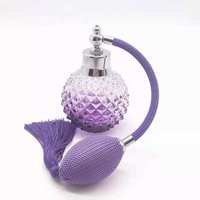 Flacon de parfum vide en alliage de zinc style vintage 100 ml, vaporisateur coloré en verre, atomiseur à bulbe