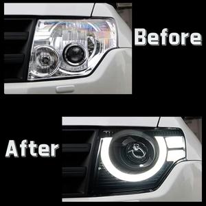 Phares Modifiés pour <span class=keywords><strong>Pajero</strong></span> Montero V87 V93 V97 2007-2021, Mise à Niveau DRL à LED Style Defender, Phare Avant pour Mitsubishi - Product Image 3