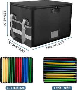 Classic-Style Rectangle Document Storage Box Dust-Proof Fireproof Waterproof <b>File</b> Organizer Case for Important <b>Papers</b> - Product Image 4