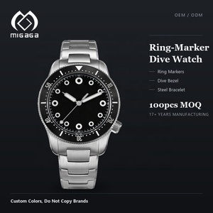 Orologio Subacqueo da Uomo con Indicatori Orari Applicati, Impermeabile 200M, in Acciaio Inossidabile, al Quarzo Analogico, Vendita all'Ingrosso, Orologio Personalizzato - Product Image 1