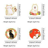 Bros Pin Lucu Motif Anjing Rubah Hitam, Enamel Lunak, Cetak UV, Lapisan Antik, Tanpa Minimum Pemesanan, untuk Pakaian dan Tas Ransel