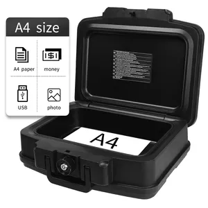 [2125] Coffre-fort à documents ignifuge portable Tresor A4 Document résistant au feu et à l'eau Mini boîte de sécurité ignifuge