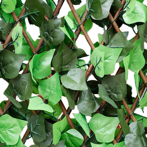 Extension rétractable 3D clôture de <span class=keywords><strong>jardin</strong></span> en bois feuille verte <span class=keywords><strong>artificielle</strong></span> clôture en maille cour ferme utilisation UV porte plante - Product Image 2