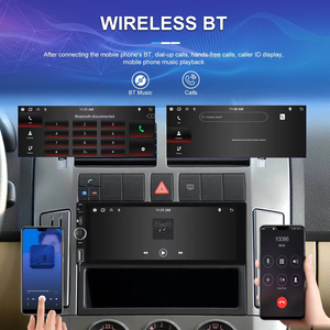 Autoradio IPS 6,86 pouces Podofo 1 Din, CarPlay sans fil, Android Auto, MP5, Bluetooth, FM, RDS, rétroéclairage coloré, interface Type-C - Product Image 4
