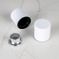 Tapa de Perfume Magnética de Metal de Aluminio con Forma de Cilindro en Negro, Blanco y Dorado de Lujo OEM con Collar de Aluminio