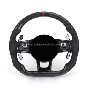 Volant en cuir avec ACC R <span class=keywords><strong>Line</strong></span> pour VW Volkswagen Golf 6 7 7.5 8 R MK6 MK7 MK8 Polo Passat B8 CC Scirocco <span class=keywords><strong>Tiguan</strong></span> Touran - Product Image 1