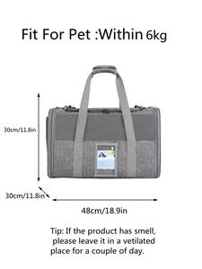 מחיר סיטונאי מהמפעל, תיבת נשיאה מתקפלת ניידת רכה לחיות מחמד (חתולים, גורים וכלבים) מאושרת על ידי חברות תעופה (TSA), עם מגש פלסטיק נשלף עם רוכסן. - Product Image 5