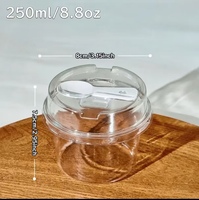 Boîte d'emballage ronde pour gâteau avec couvercle haut, cuillère incluse, gobelet à mousse, contenant jetable pour tiramisu pour les stands alimentaires
