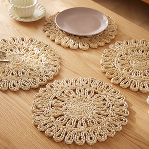 Natural Color Woven Heat Insulation Mat Round Eco-Friendly Jute <b>Placemat</b> <b>For</b> <b>Table</b> Decor 30cm - Product Image 2