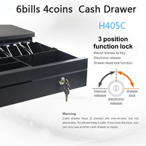 Kim loại tự động POS của nhãn hiệu tiền mặt đăng ký ngăn kéo 6 hóa đơn 4 đồng tiền tiền an toàn tiền mặt hộp - Product Image 2