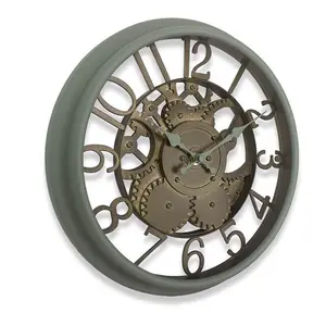 OEM工場デザイン工業用アートスタイルの壁時計円形の抽象的なパターン機械的デザイン家の装飾の壁時計