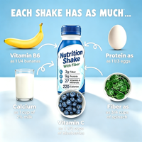 Shake nutritionnel de remplacement de repas de haute qualité, saveur vanille, prêt à boire avec 9 g de protéines, 27 vitamines et minéraux