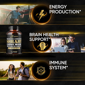 Cápsulas de Shilajit, Musgo Marino y Ginseng de Marca Propia, Cápsulas Veganas de Shilajit, Maca, Ashwagandha, Cápsulas de Shilajit para Mejorar la Función Cerebral - Product Image 4