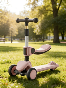 Baby Products <b>Toys</b> PU Scooter 3 Wheels Cool Music Foldable <b>Children's</b> Kick Scooter for Girls Boys 6-8 Years Seat - Product Image 4