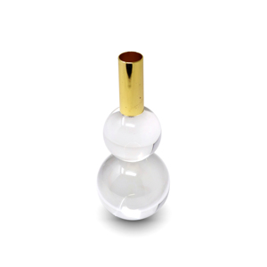 HMS Set di due trasparenti e oro Geo Orbs cristallo candelabri conici eleganti accessori decorativi per la casa - Product Image 2