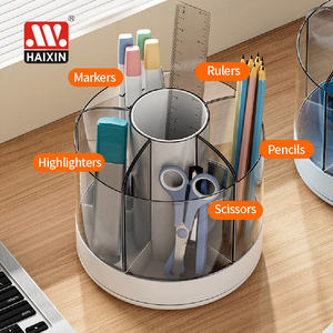 <span class=keywords><strong>Porte</strong></span>-stylos de bureau rotatif à 360° en plastique Haixin avec 6 compartiments, double usage, pour fournitures artistiques, pour le bureau, l'école, la maison - Product Image 4