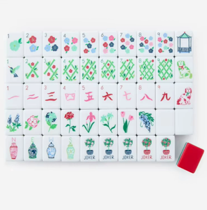 Modern Style American <b>Mahjong</b> <b>Set</b> Red White Acrylic Tiles with Jokers and Dragons Portable 4-Player Card Game - Product Image 4