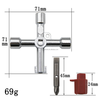 4in1 multifonctionnel argent clé clé électrique ascenseur armoire de commande vanne triangle intérieur quatre coins tête de tournevis