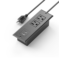 Multiprise encastrable pour conférence avec 2 prises CA et 2 ports USB-C – Prise de courant de bureau pour table d'appoint ou table de chevet