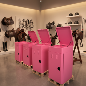 Cassa Porta Sella <span class=keywords><strong>per</strong></span> <span class=keywords><strong>Cavalli</strong></span> in Acciaio al Carbonio Rosa 65x55x122cm, Robusta Soluzione <span class=keywords><strong>per</strong></span> l'Organizzazione dell'Attrezzatura Equestre <span class=keywords><strong>per</strong></span> Gare Ippiche - Modello 2026 di Grande Successo - Product Image 2