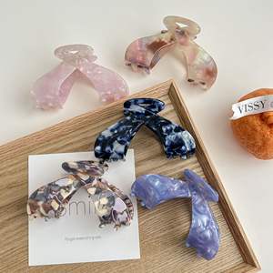 Vente en gros de pinces à cheveux élégantes coréennes en acétate personnalisées, motif écaille de tortue, grandes pinces à cheveux en acétate pour femmes et filles - Product Image 2