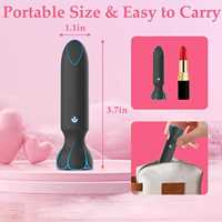 Mini vibromasseur personnel compact et portable noir et rouge rechargeable en silicone 100% étanche IPX7 avec chargement USB et 10 modes de vibration