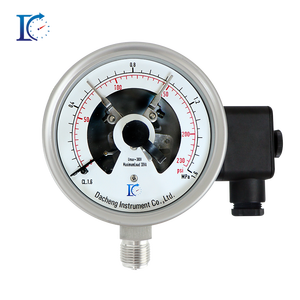 Manomètre à contact électrique de type inductif haute précision 100 mm, boîtier en acier inoxydable, type tube de Bourdon, DaChengYiBiao - Product Image 1