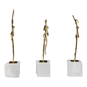 Scultura Astratta in Metallo e Marmo, Decorazione Moderna per Casa, Bagno, Ufficio, Soggiorno, Esposizione su Mensola - Product Image 3