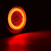 Nouveau feu arrière LED rond de 4 pouces 12-24V, faisceau haut/bas, cinq fils, clignotant central avec yeux d'ange, compatible universel camion et voiture