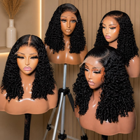 Perruque Lace Front Bouclée Pixie Naturelle Birmane, Lots de Cheveux Bruts 100% Alignés avec les Cuticules, Perruques HD Lace Sans Colle, Cheveux Humains