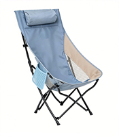 Chaise pliante compacte à dossier haut portable avec coussin amovible pour le camping, la randonnée, la pêche en plein air