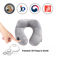 Meilleure vente 2 en 1 oreiller de voyage en forme de U en peluche oreillers de cou en Polyester portables et gonflables pour voiture voyage à domicile vente en gros