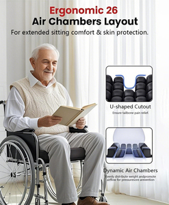 Bariatric Inflatable <strong>Air</strong> <strong>Cushion</strong> for Wheelchair with Pommel Anti-Thrust Design Pressure Relief Massage Heating &amp; Portable - Product Image 5