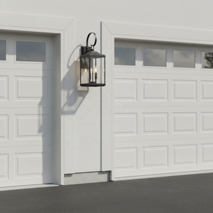 Lanterna da Parete Vintage Grande in Alluminio Nero Opaco per Esterni con Vetro Trasparente Impermeabile Industriale 3000K Montaggio a Parete - Product Image 5