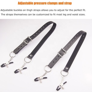 Clips de lèvres du sein Stimulation pince à mamelon en métal jambe ouverte <span class=keywords><strong>ceinture</strong></span> en cuir pince de clitoris de lèvres de <span class=keywords><strong>cuisse</strong></span> ouverte Sm Sex Toys pour femme - Product Image 4