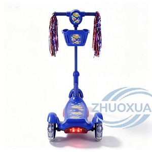 Trottinette pour enfants verte avec panier, trois roues, corps en plastique, pour jeux en plein air, 2-4 ans - Product Image 5
