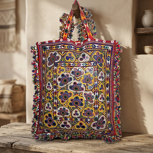 Bolso de Mano Pequeño Estilo Banjara, Bolso Tipo Tote Gitano Banjara, Bolso de Mano Tribal Banjara - Product Image 3