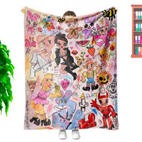 Couverture personnalisée de haute qualité ultra douce et lavable avec motif d'horreur d'Halloween, couverture en peluche à impression personnalisée avec motif de Noël
