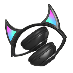 Gaming On-ear & Over-ear Cat ear Horns Auriculares inalámbricos Ecouteur Sans Fil Head Auriculares con tarjeta <span class=keywords><strong>TF</strong></span> Función AUX - Product Image 5