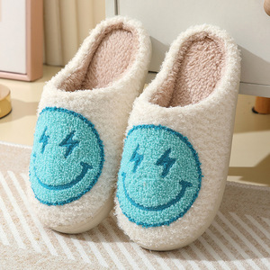 Chaussons d'hiver <span class=keywords><strong>Smiley</strong></span> Lightning Vente en gros Nouvelle tendance Chaussons d'intérieur antidérapants pour femmes pour la maison Chaussons chauds d'automne et d'hiver - Product Image 5