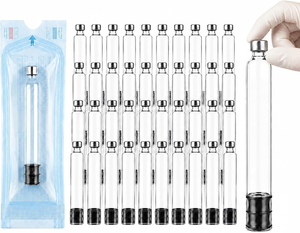 Transparent 3ml Glass Cartridge Disposable Beauty Refill Tube with <b>Aluminum</b> Lid and Rubber Stopper Cosmetic Liquid <b>Container</b> - Product Image 3