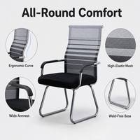 Chaise de conférence ergonomique en mesh, neuve, confortable, pour salle de réunion, bureau ou visiteurs.