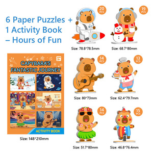 Rompecabezas <span class=keywords><strong>3D</strong></span> de Capibara de Papel <span class=keywords><strong>Personalizado</strong></span>, Juego de Ensamblaje DIY para Niños, Juguete de Animales de Dibujos Animados en <span class=keywords><strong>3D</strong></span> con Libro de Actividades, Fabricante - Product Image 4