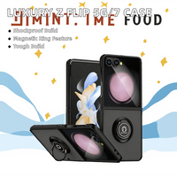 Casing Ponsel Lipat Magnetik Mewah untuk Olahraga, Z Flip 5G/7, Pelindung TPU+PC Anti Benturan dengan Penyangga dan Pelindung Layar