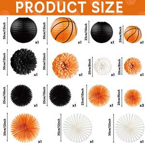 Basket-ball bannière papier lanternes sport nid d'abeille centres <span class=keywords><strong>de</strong></span> <span class=keywords><strong>table</strong></span> ventilateurs <span class=keywords><strong>de</strong></span> papier découpes <span class=keywords><strong>de</strong></span> basket-ball fournitures <span class=keywords><strong>de</strong></span> fête pour garçons anniversaire - Product Image 4