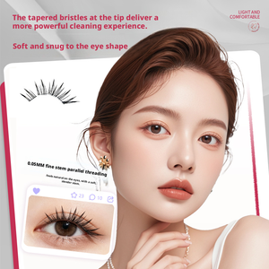 Bulu Mata Segmen Miring Gaya Fox 0.07mm Batang Ultra Tipis Alami Nyaman DIY Cluster Lashes Logo Kustom OEM - Product Image 2