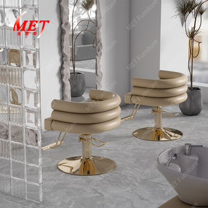 Chaise de coiffure moderne à base ronde en or Chaise de barbier de luxe pour femmes Vente en gros - Product Image 4