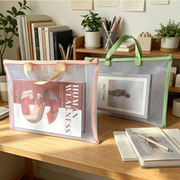 Bolso de Archivo Transparente de Malla Blanca de Una Sola Capa Personalizado BoYing, Formato Horizontal, Duradero, Gran Capacidad, para Oficina y Escuela