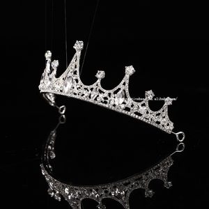 Couronnes de mariage en strass et diadèmes en métal cristal sur mesure en gros, avec placage argent clair - Product Image 4